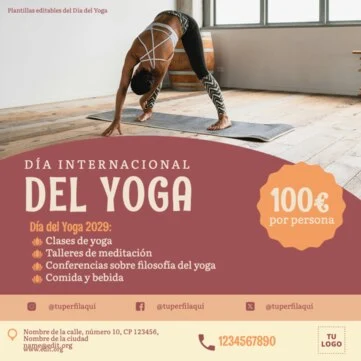 Edita flyers del Día del Yoga