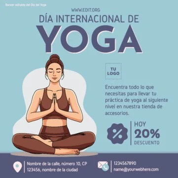 Edita flyers del Día del Yoga