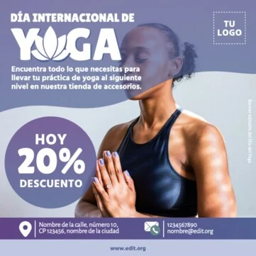 Edita flyers del Día del Yoga