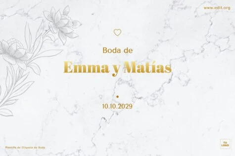 Edita una etiqueta de boda