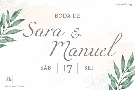 Edita una etiqueta de boda