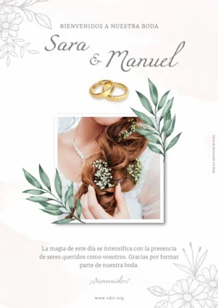 Edita un letrero de Bienvenida de Boda