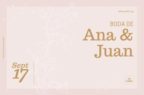 Edita una etiqueta de boda