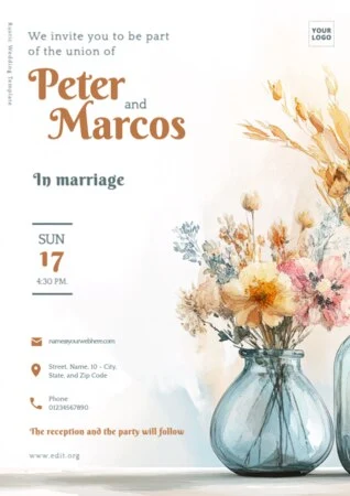 Crie um convite de casamento