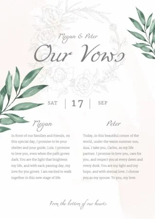 Edit a Marriage Vows example