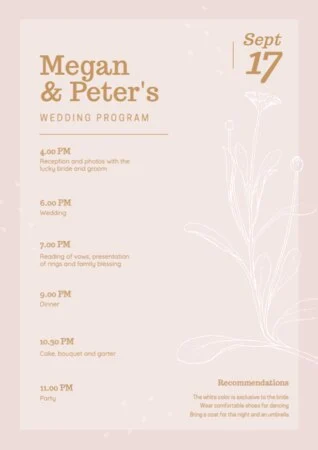 Een sjabloon voor een ceremonieprogramma bewerken