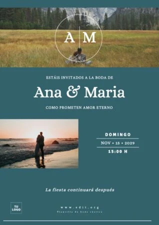 Edita una invitación rústica