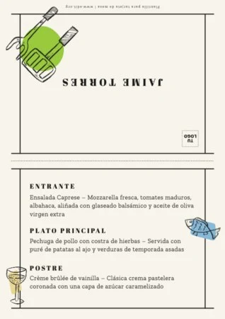 Edita una plantilla menu boda