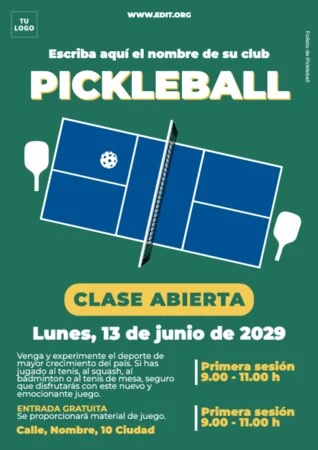Edita un banner de Pickleball