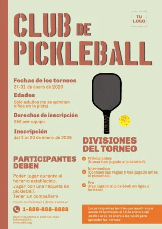 Edita un banner de Pickleball