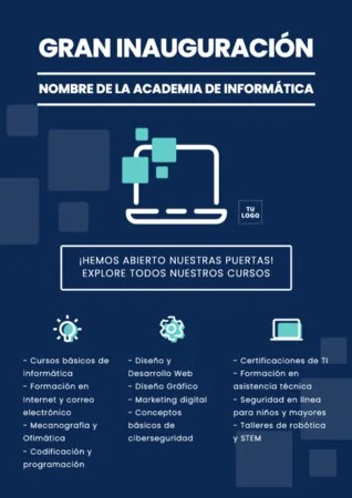 Edita un cartel para clases de informática