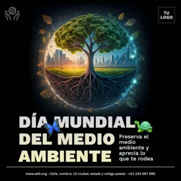 Edita una plantilla del Día Mundial del Medio Ambiente