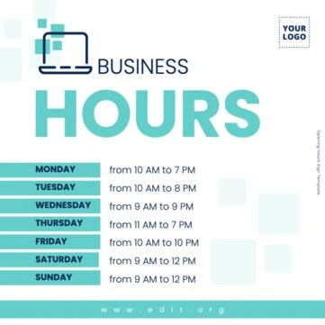 Create my opening hours sign
