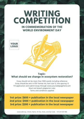 Een poster over de Dag van de Aarde bewerken