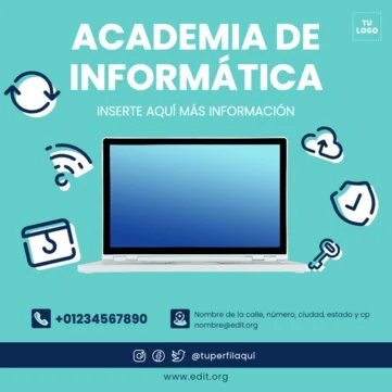 Edita un cartel para clases de informática