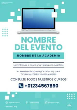Edita un cartel para clases de informática