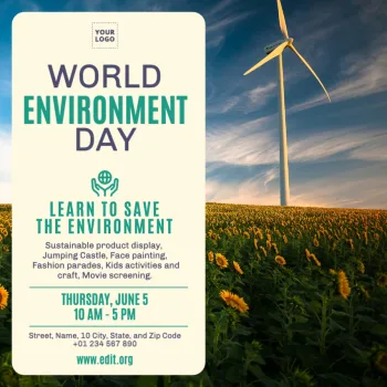 Edite um template de Dia Mundial do Meio Ambiente