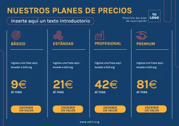 Edita un Plan de Suscripción