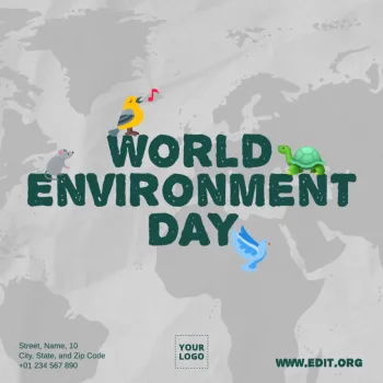 Edite um template de Dia Mundial do Meio Ambiente