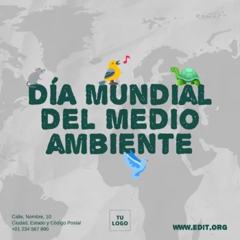 Edita una plantilla del Día Mundial del Medio Ambiente