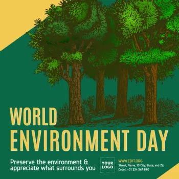 Edite um template de Dia Mundial do Meio Ambiente