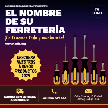 Edita un banner para Ferretería