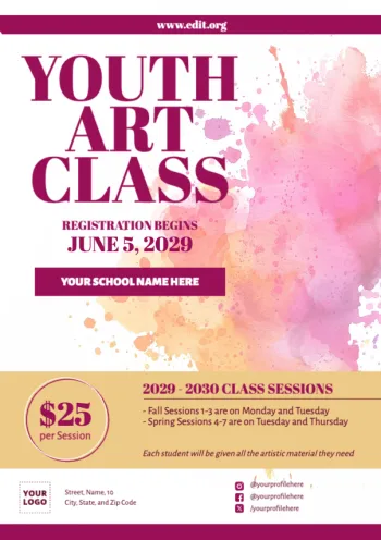 Edit a drawing class banner design