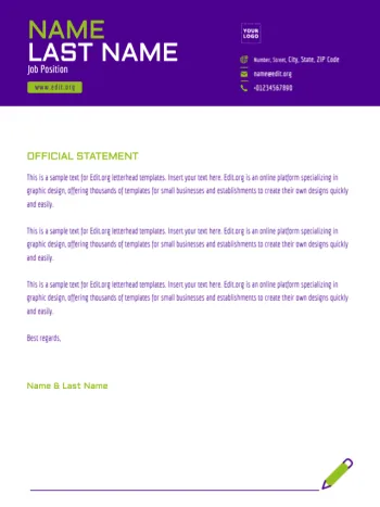 Editar um modelo de carta dos EUA