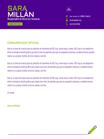 Editar una plantilla US letter