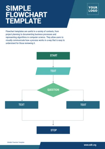 Edit an empty flow chart template