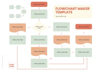 Edit an empty flow chart template