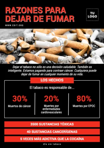 Edita un diseño del Día del Tabaquismo