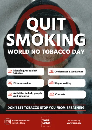 Bearbeite ein Poster zum Weltnichtrauchertag