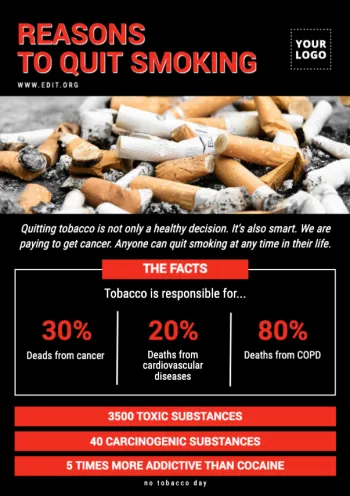Bearbeite ein Poster zum Weltnichtrauchertag