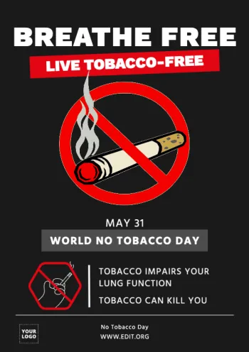 Bearbeite ein Poster zum Weltnichtrauchertag
