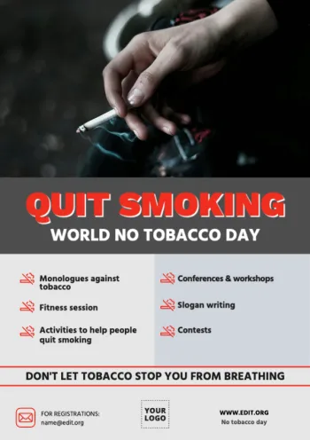 Bearbeite ein Poster zum Weltnichtrauchertag