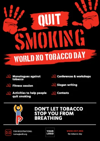 Bearbeite ein Poster zum Weltnichtrauchertag
