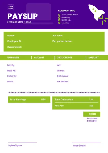 Edytuj darmowy szablon odcinka wypłaty