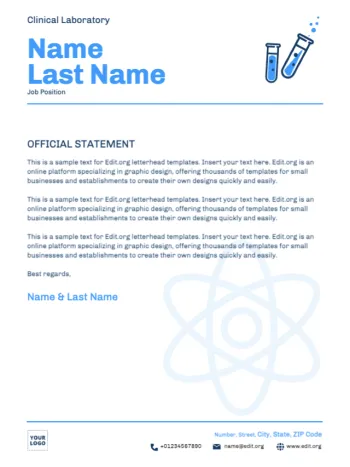 Editar um modelo de carta dos EUA