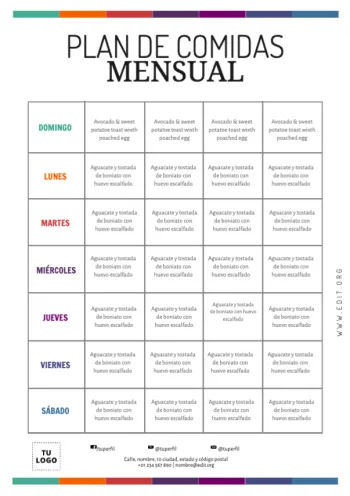 Crea un diseño de nutrición