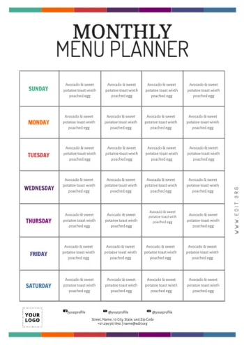 Edit a template for nutritionists and dietitians