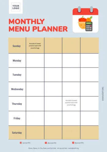 Edit a template for nutritionists and dietitians