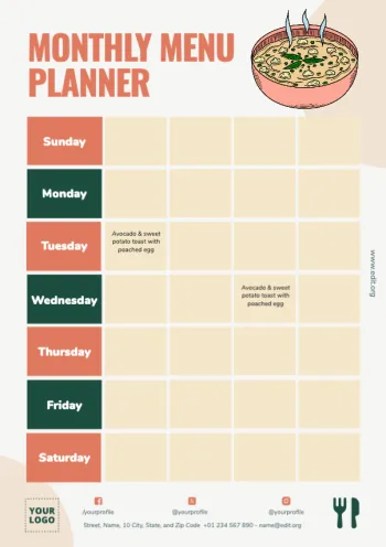 Edit a template for nutritionists and dietitians