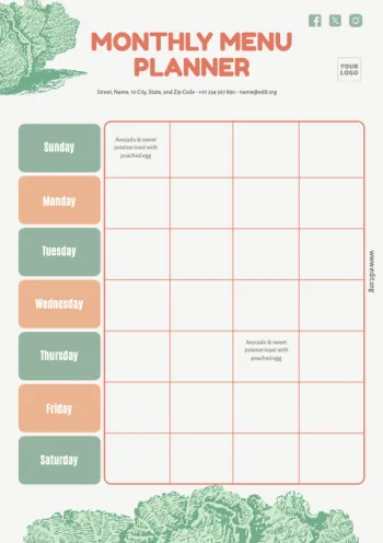 Edit a template for nutritionists and dietitians