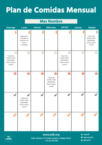 Crea un diseño de nutrición