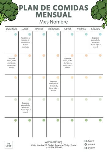 Crea un diseño de nutrición