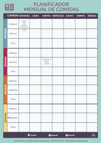 Crea un diseño de nutrición