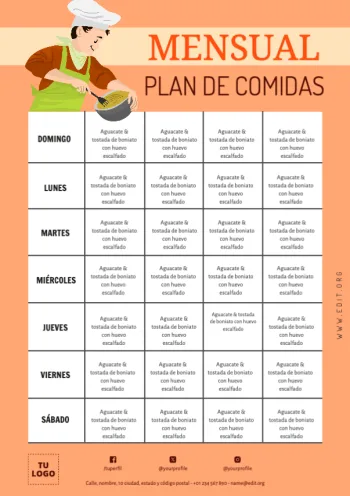 Crea un diseño de nutrición