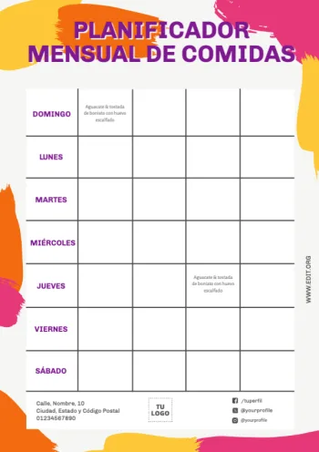 Crea un diseño de nutrición