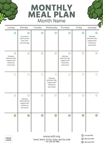 Edit a template for nutritionists and dietitians